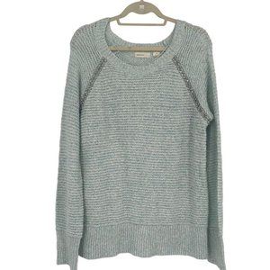 Sleeping On Snow Women’s Size medium blue Sweater Rhinestone Embellished cotton